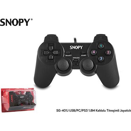 Snopy SG-401 USB/PC/PS3 1.8M Kablolu Titreşimli Joystick