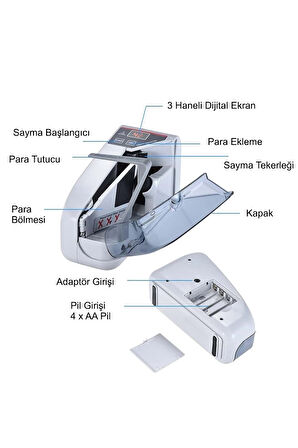 Kağıt Para Sayma Makinesi Mini Taşınabilir UV Lamba Para Kontrol