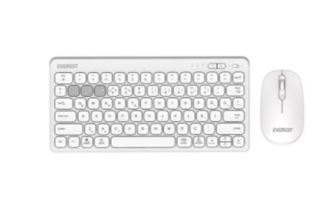 Everest  KM-BT903 Beyaz 3in1 3 BT + 2.4  İnce Q 4 Cihaz Bağlantılı Kablosuz Klavye + Mouse Set