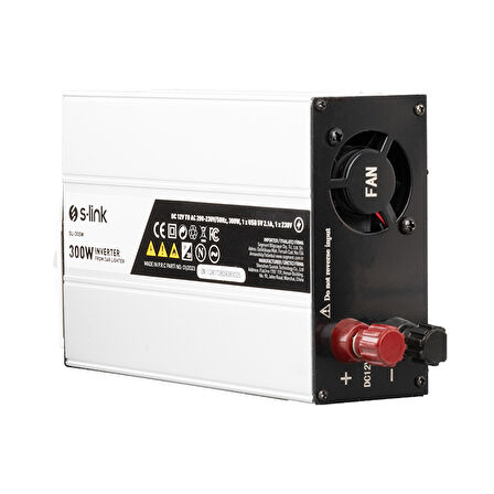 S-link Sl-300w 300 Watt Dc 12 Volt 220 Volt Çevirici Dönüştürücü Ac 230 Volt İnverter 12V-220V