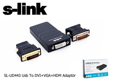 S Link Sl Ud443 Usb To Dvı+Vga Adaptör / S Link