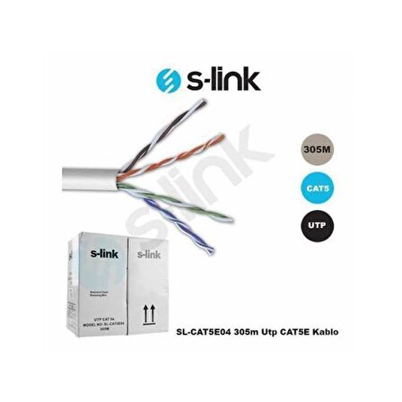 S-LINK CAT5 Utp 24AWG 305m Kablo SL-CAT5E04