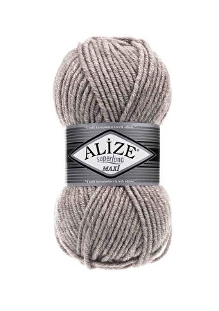Alize Superlana Maxi El Örgü İpi Açık Kahve Melanj 207