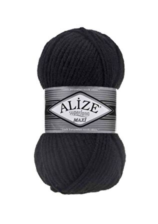 Alize Superlana Maxi El Örgü İpi Siyah 060