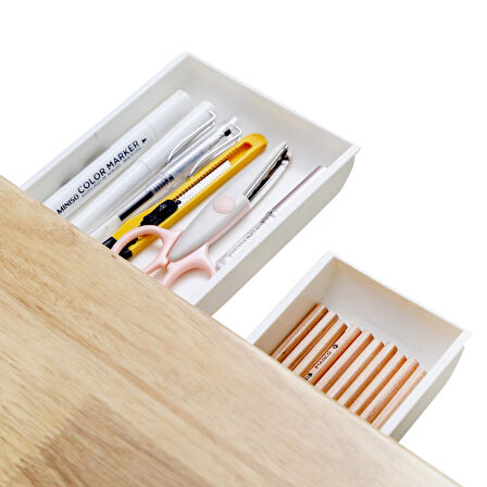 Ayt Kendinden Yapışkanlı Portatif Plastik Masa Altı Orta Boy Çekmece 21x15.5x3.2 Cm 