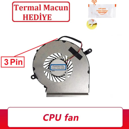 MSI GE62, GE72, PE60, PE70 Serisi Notebook Gpu-Vga Fanı - Ver.1 (3 Pin)