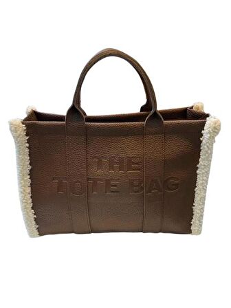 THE TOTE BAG Peluş Askılı Kadın El ve Omuz Çantası