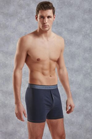 DOREANSE 1520 ERKEK PAMUK DİKİŞSİZ DÜĞMELİ LACİVERT BOXER