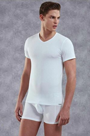 DOREANSE 2855 V YAKA KISA KOL t-shirt