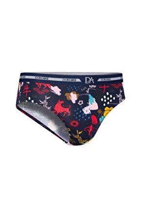 Erkek Lacivert Slip Memox Baskılı Çok Renkli Külot 1305