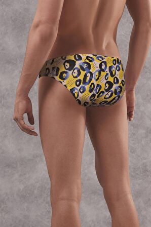 Erkek Mavi Leopar Desenli Slip 1407