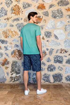 Doreanse 4509 Modal Kısa Kollu Erkek Şort Takım YEŞİL