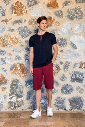 Doreanse 4514 Modal Kısa Kollu Erkek Bermuda Takım BORDO