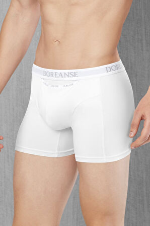DOREANSE Beyaz Erkek Cepli %96 Pamuk Boxer 1790