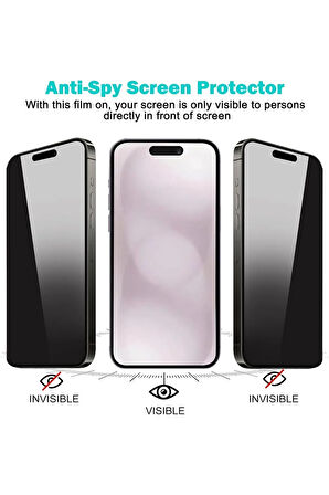 İphone 16 Pro Max Hayalet Privacy Ekran Koruyucu Kırılmaz Cam - Gizli Görünmez