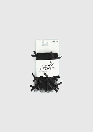 Siyah  Farve FRV12 Fiyonklu Tül Siyah
