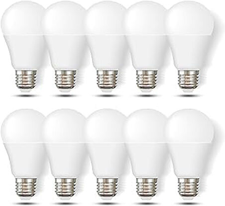 Adet Led Ampul 9W Enerji Tasarruflu 10'lu Paket Günışığı (Sarı) 3200 Kelvin E27