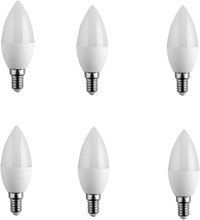 Adet 7 Watt E14 Duy Led Ampul Buji Beyaz Işık 6500K