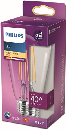 LED classic 40W ST64 E27 Sarı Işık Dim Edilmez Filament LED Ampul