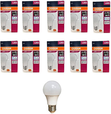 Osram Led Value 8.5 Watt Led Ampul 6500K Beyaz Işık E27-10 Adet