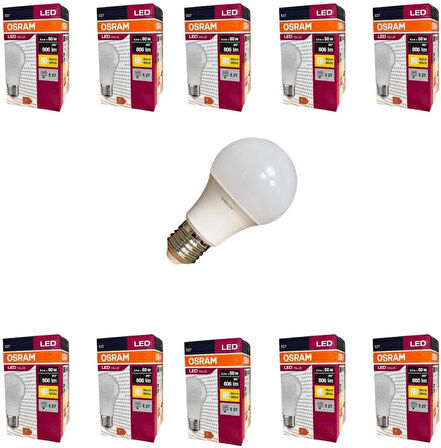 Osram Led Value 8.5 Watt (60W) Led Ampul 2700K Sarı Işık E27-10 Adet