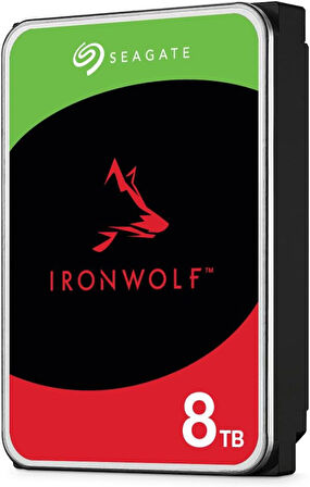 IronWolf, 8 TB, NAS Dahili Sabit Disk HDD — CMR 3,5 İnç, SATA 6 Gb/sn, 7200 Devir/Dakika, 256 MB Önbellek, RAID Ağa Bağlı Depolama için, Rescue Hizmetleri (ST8000VN004)