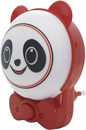 Panda Led Gece Lambası Prizli Tuşlu Çocuk Bebek 2W 300lm (Karışık Renk)