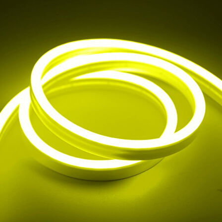 Neon Led Prize Tak Çalıştır Esnek Neon Led Aydınlatma Neon Şerit Led (5 Metre, Limon Sarısı)