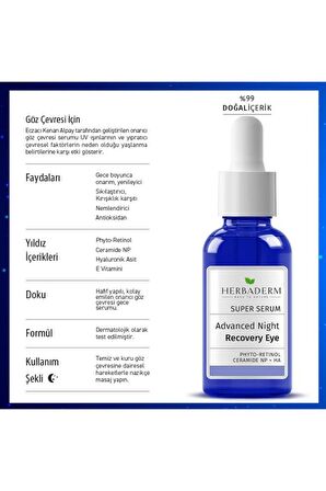 Herbaderm Süper Serum Sıkılaştırıcı Göz Çevresi Gece Serumu 20 ml