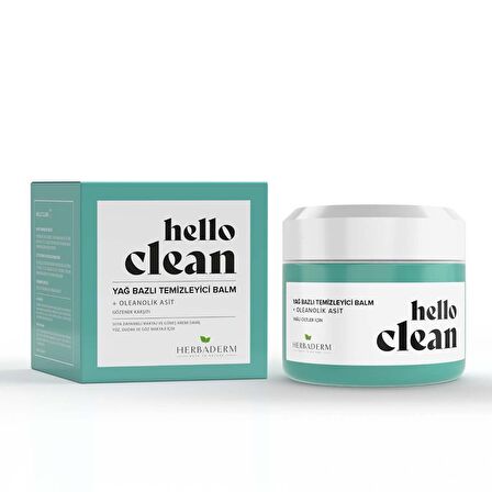 Herbaderm Hello Clean Yağlı Cilt için Onarıcı Oleanolik Asit Yüz Temizleme Balmı 100 ml 