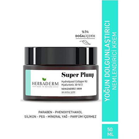 Herbaderm Super Plump Dolgunlaştırıcı ve Kırışıklık Karşıtı Nemlendirici Krem 50ML