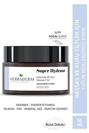 Herbaderm Super Hydrator Cilt Bariyerini Güçlendirici & Onarıcı Yoğun Nemlendirici Krem 50 ml