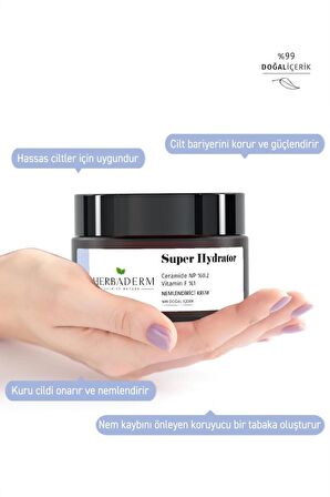 Herbaderm Super Hydrator Cilt Bariyerini Güçlendirici & Onarıcı Yoğun Nemlendirici Krem 50 ml