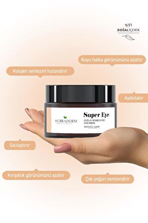 Herbaderm Super Eye - Torba, Koyu Halka Ve Kırışıklık Karşıtı, Nemlendirici Göz Çevresi Kremi 20 ml