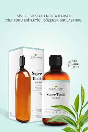 Herbaderm Pore Tight Sivilce, Siyah Nokta Karşıtı Super Tonik Laktik Asit %7 150 ml