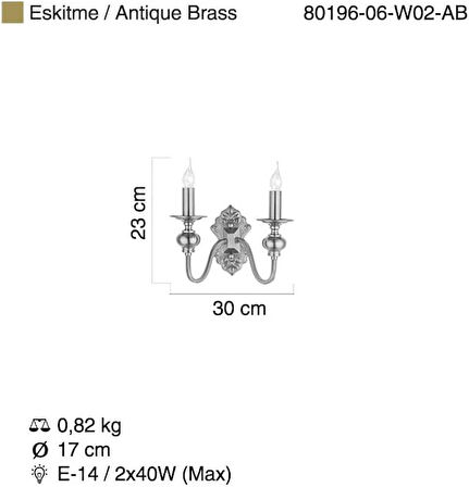 Messika İkili Eskitme Aplik E14 X 2