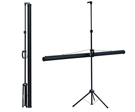 Codegen TX-20 200x200 cm Tripod Ayaklı Taşınabilir Manuel Projeksiyon Perdesi (Arkası Siyah Fonlu)