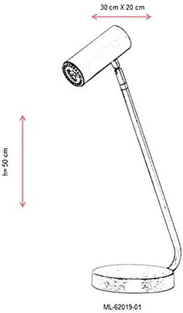 ML-62019-01 Eskitme Kaplama Masa Lambası GU10 Metal 15x25cm