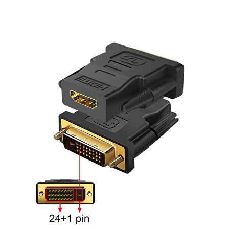 Codegen DVI 24+1 Pin Erkek – HDMI Dişi Çevirici Adaptör CDG-CNV37