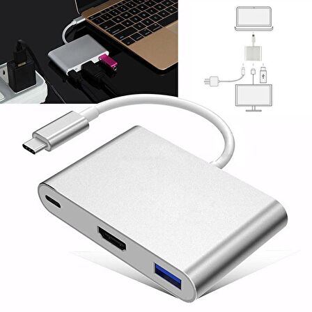 Codegen USB 3.1 Type-C USB 3.0/HDMI Çoklayıcı Adaptör CDG-CNV39