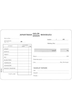 Otocopy'li Apartman Makbuzu