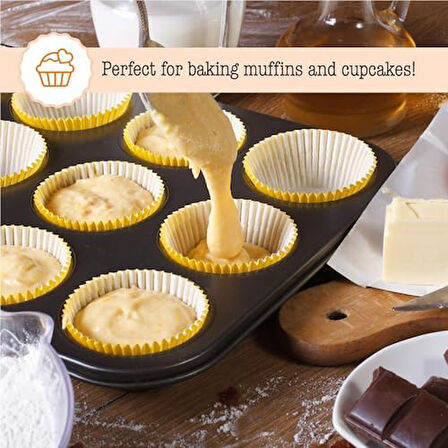 Home Muffin Ve Cup Cake Fırın Tepsisi,Muffin İçin 12 Bölmeli Fırın Kabı