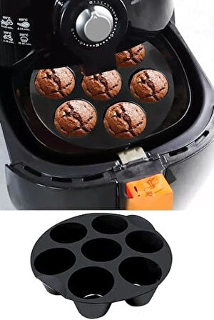 Home 7 Gözlü Silikon Çok Amaçlı Airfryer Muffin Cupcake Kek ve Çörek Pişirme Kalıbı,Silikon Fırın Kabı,Çok Renkli Asorti