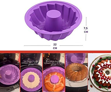 Airfryer Silikon Kek Kalıbı 22 CM - Hava Fritözleriyle Uyumlu - SL14