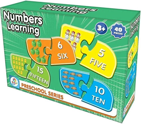 Öncesi Eğitim Serisi, İngilizce Sayıları Öğrenme Oyunu, 40 Parça, Numbers Learning