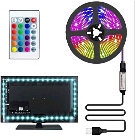 Arkası 3 Mt Usb Rgb Şerit Led Ct-4566 HSPLİNM-3609