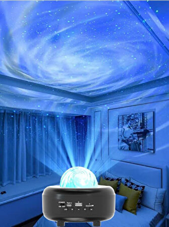 Galaksi Gökyüzü ve Yıldızları Yansıtan Gece Lambası Hoparlör Özellikli LED Rgb Işıklı Telefon ile Bluetooth Bağlantı RGB Starry Sky Light Speaker CH-M27 (CH-M27)