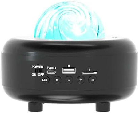 Galaksi Gökyüzü ve Yıldızları Yansıtan Gece Lambası Hoparlör Özellikli LED Rgb Işıklı Telefon ile Bluetooth Bağlantı RGB Starry Sky Light Speaker CH-M27 (CH-M27)