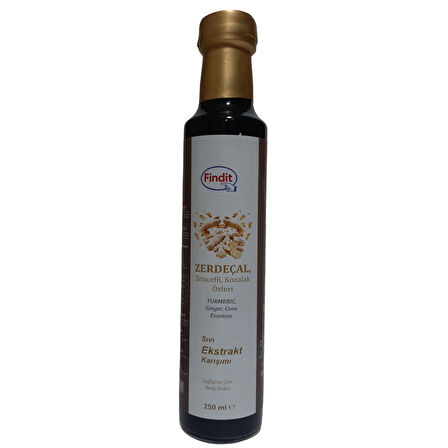 Findit Zerdecal Zencefil Kozalak Özleri, Sıvı Ekstrakt Karışımı, Doğal Bitkisel Destek 250ml