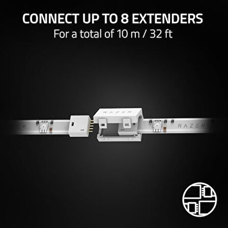 Aether Light Strip Extender - RGB LED Işık Şeridi Uzatma (1M / 3ft Genişletici, 8 Genişleticiye Kadar Bağlayın, Esnek Tasarım) Beyaz